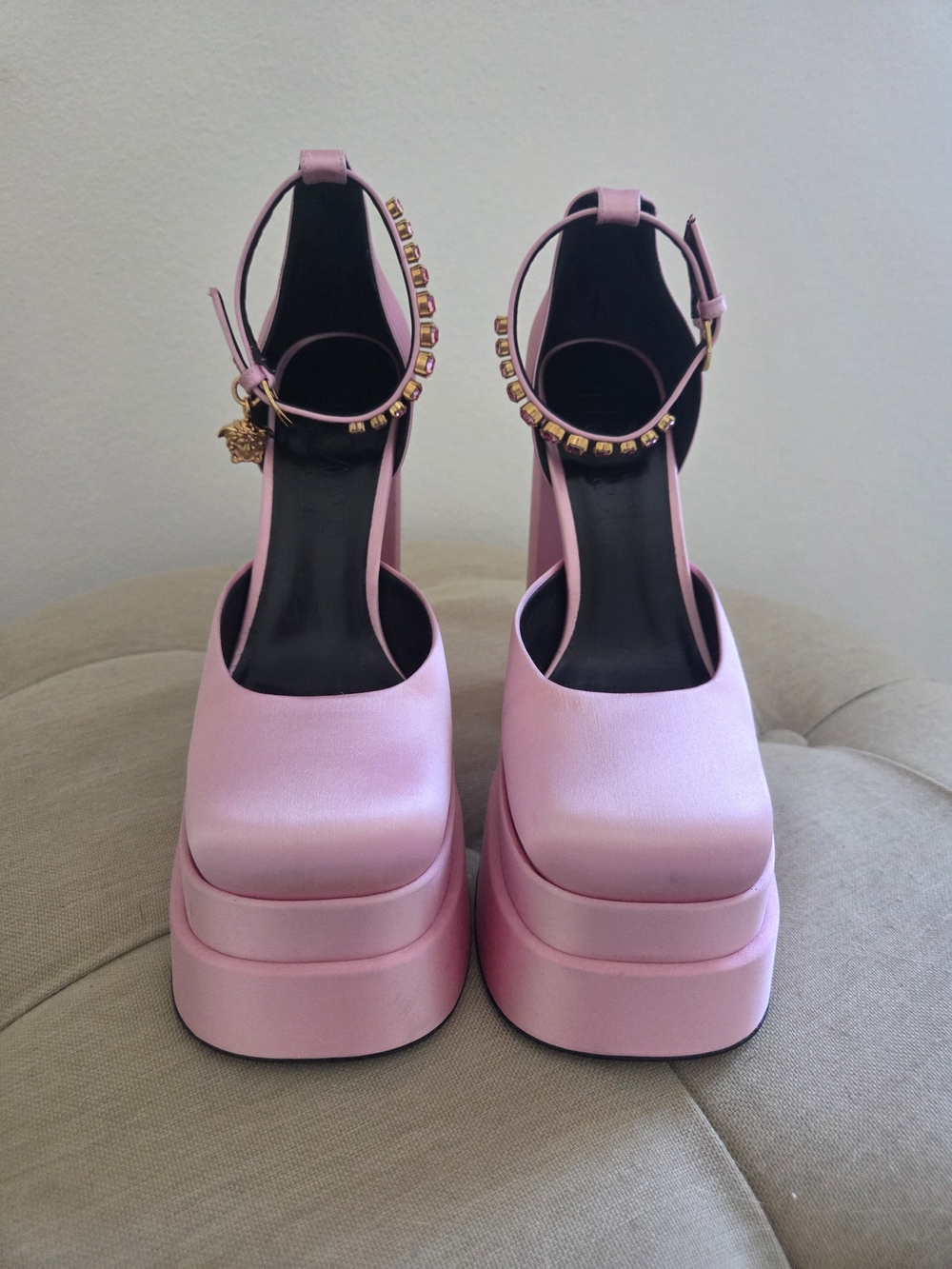 Versace Satin Platform Pumps